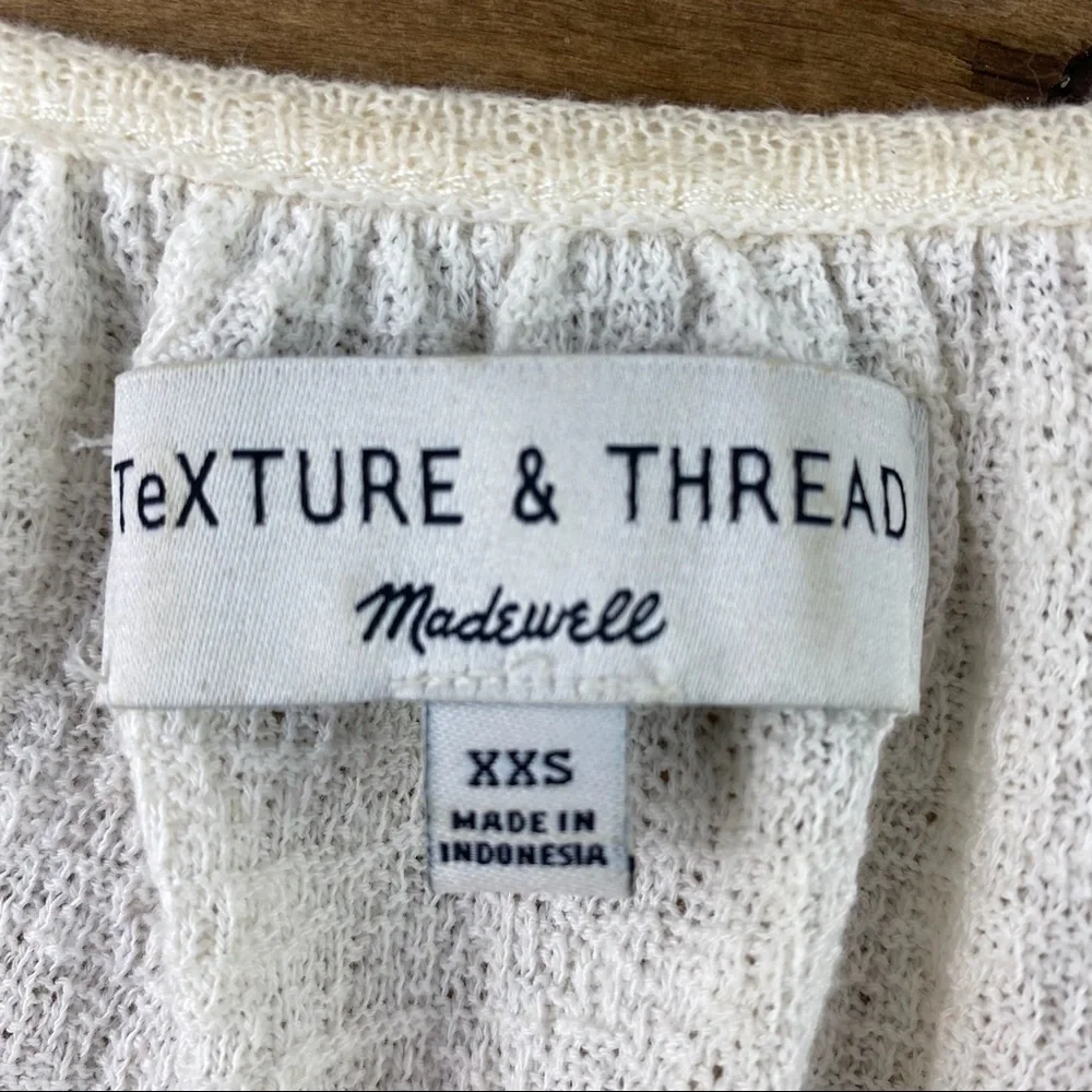 Madewell texture & thread cream wide short sleeve top, XXS